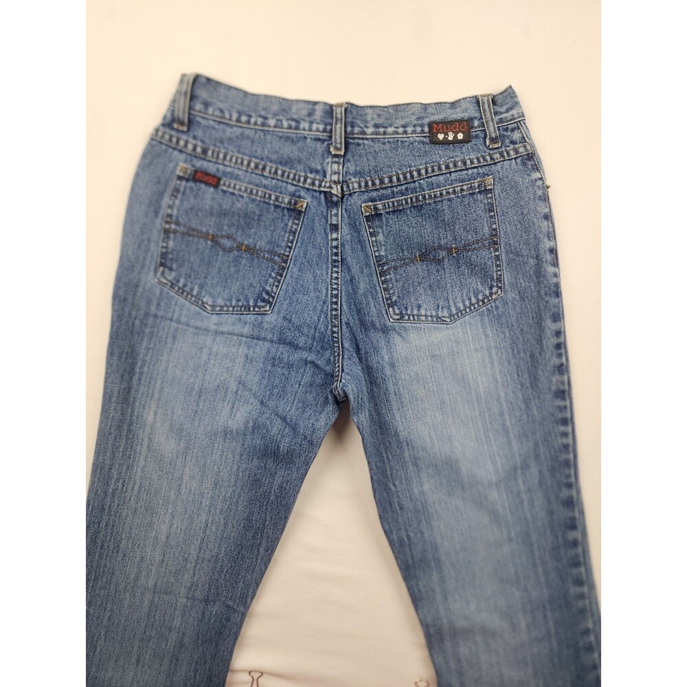Vintage Mudd Jeans Womens Juniors 9 Blue Flare Denim Jean Y2K Bell bottoms 29x31 - Picture 4 of 8